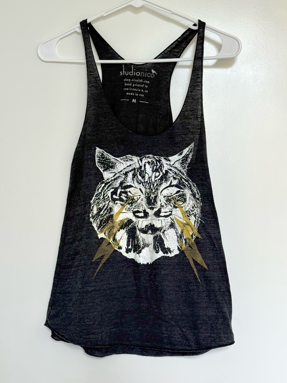 StudioNico Black Electric Cat Graphic Racerback Tank